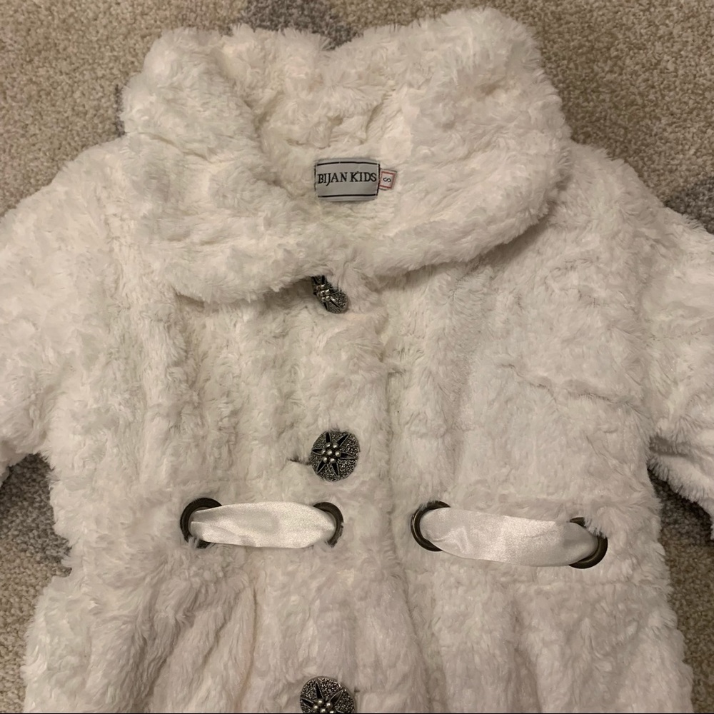 Bijan Kids White Fur Coat